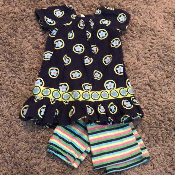 Floral and Striped tunic pant set 3t - Picture 2 of 5